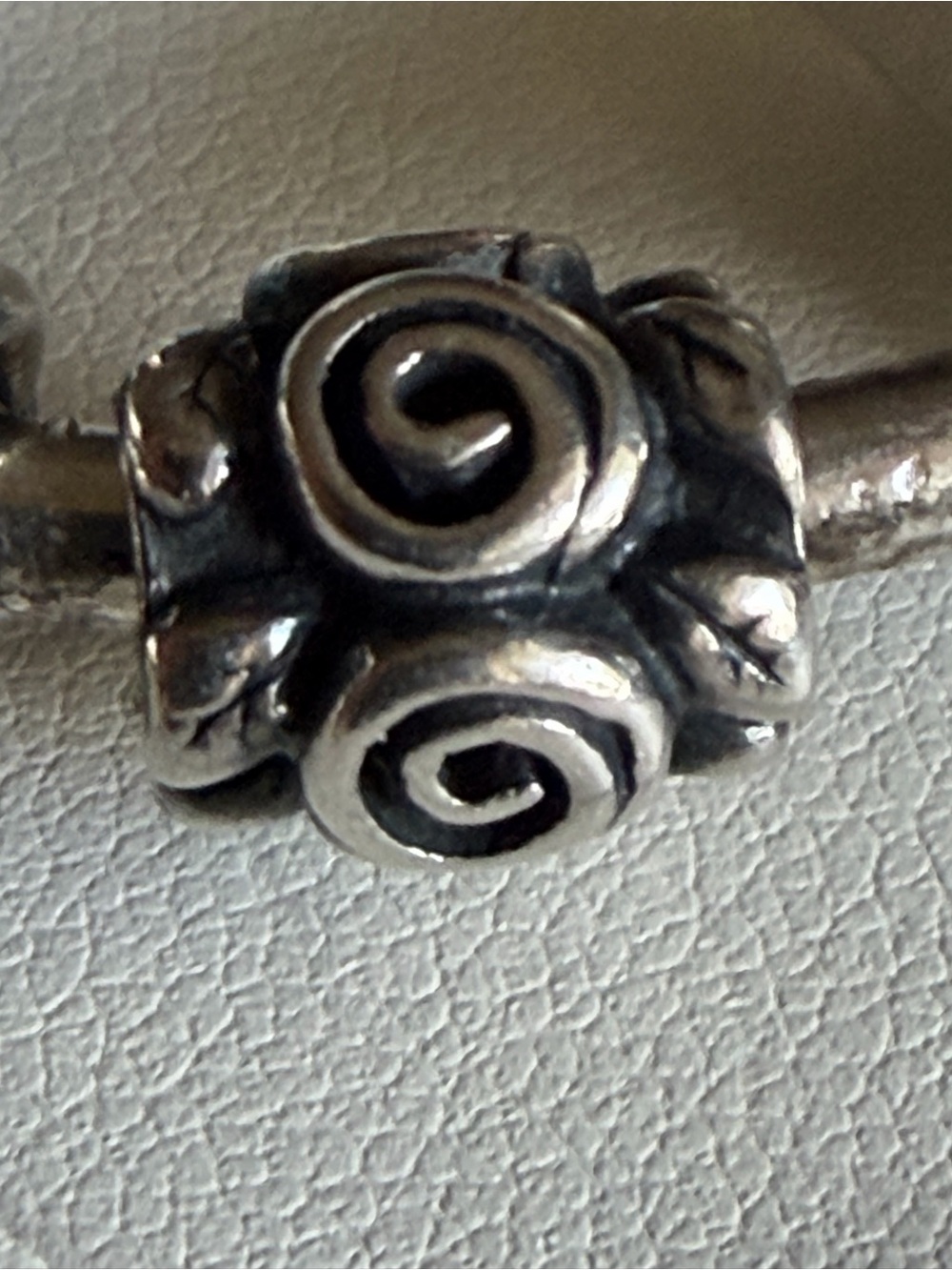 Authentic Pandora  Silver Rose Leaf Charm